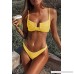 DaiLiWei Womens High Waisted Bathing Suit Brazilian Thong Swimsuit Sexy Bikini Set Underwire Swimwear Yellow B07JMZLZ9H